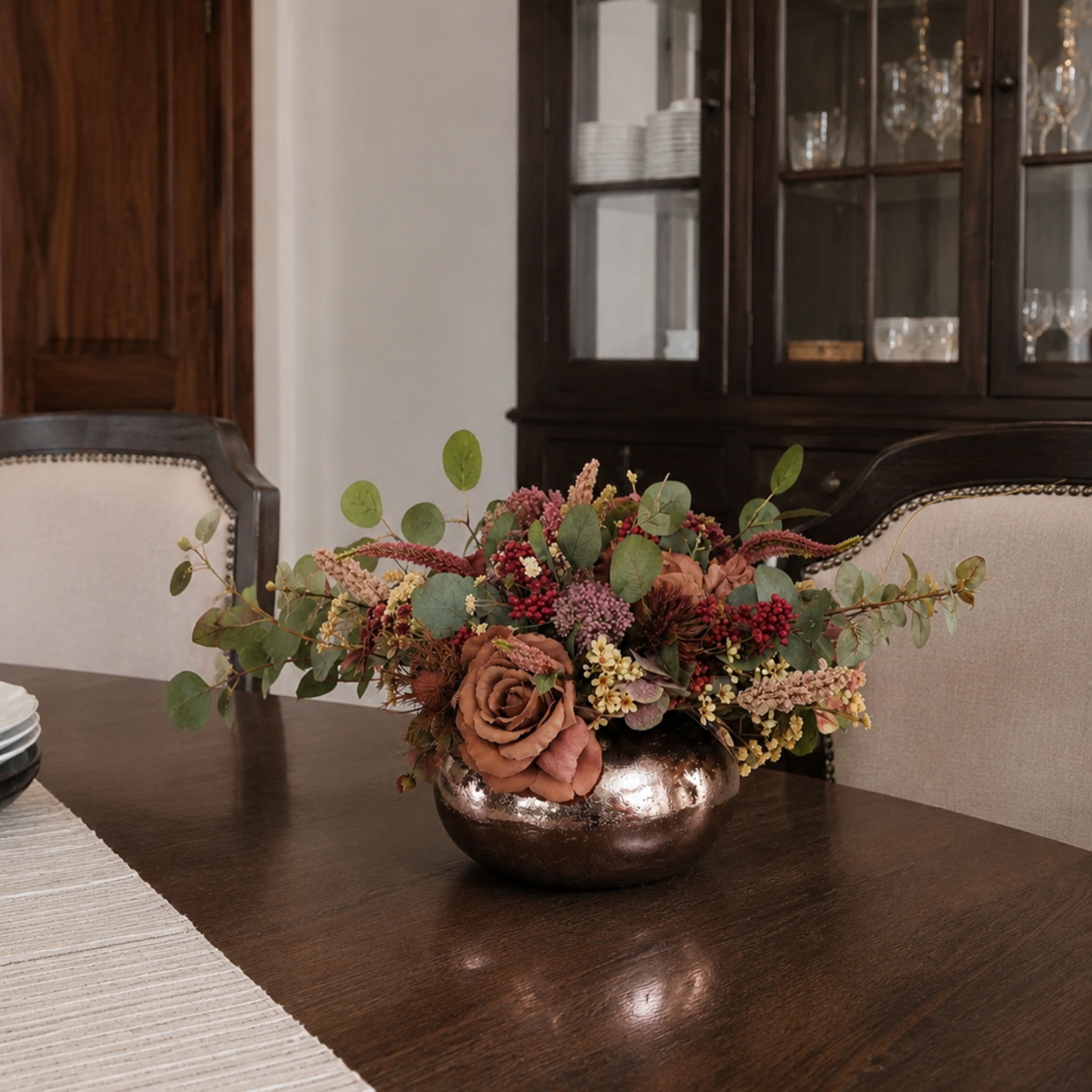 Bronze Bowl | Luxury Faux Floral Centrepiece