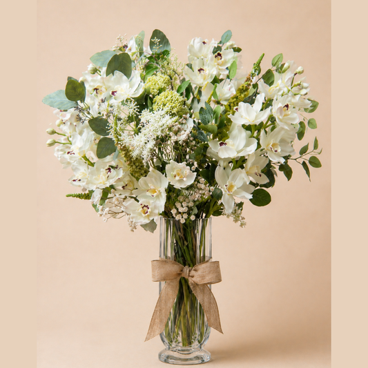 Classic Orchid Vase | Luxury Faux Orchid Arrangement