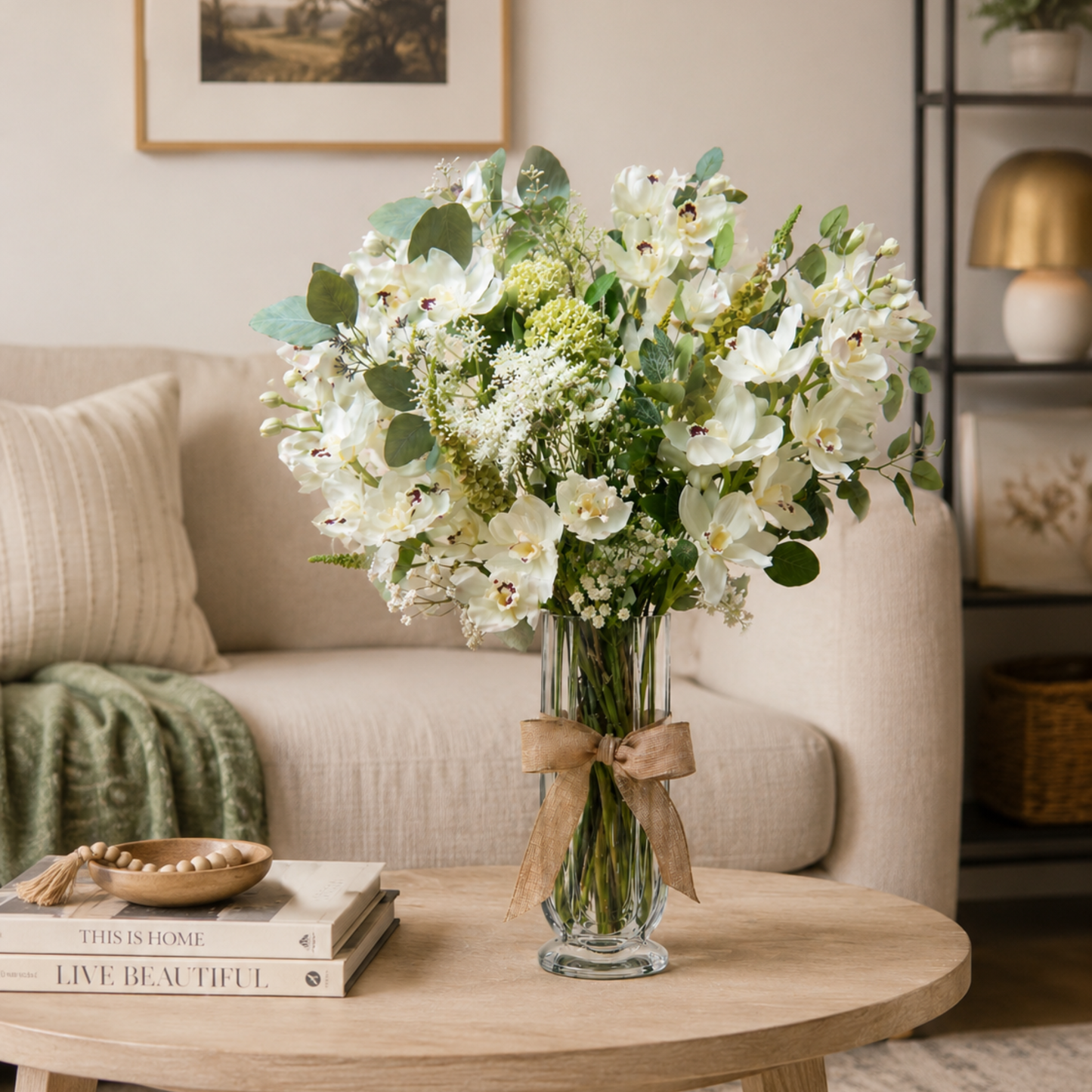 Classic Orchid Vase | Luxury Faux Orchid Arrangement
