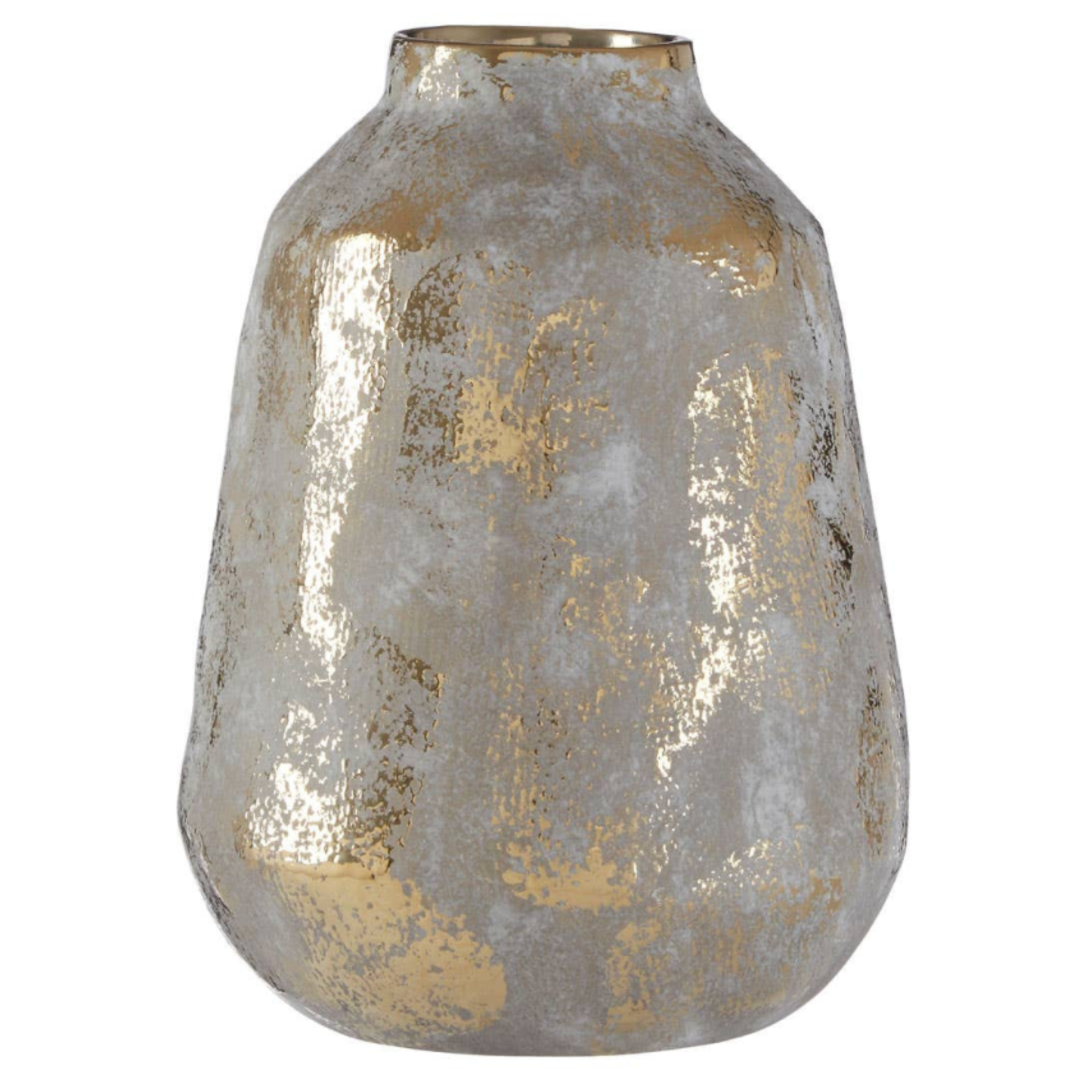 Gold & Silver Decorative Vase | Modern Metallic Ceramic Floor Vase