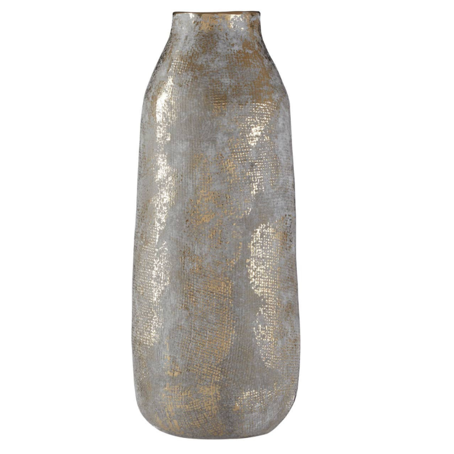 Gold & Silver Decorative Vase | Modern Metallic Ceramic Floor Vase