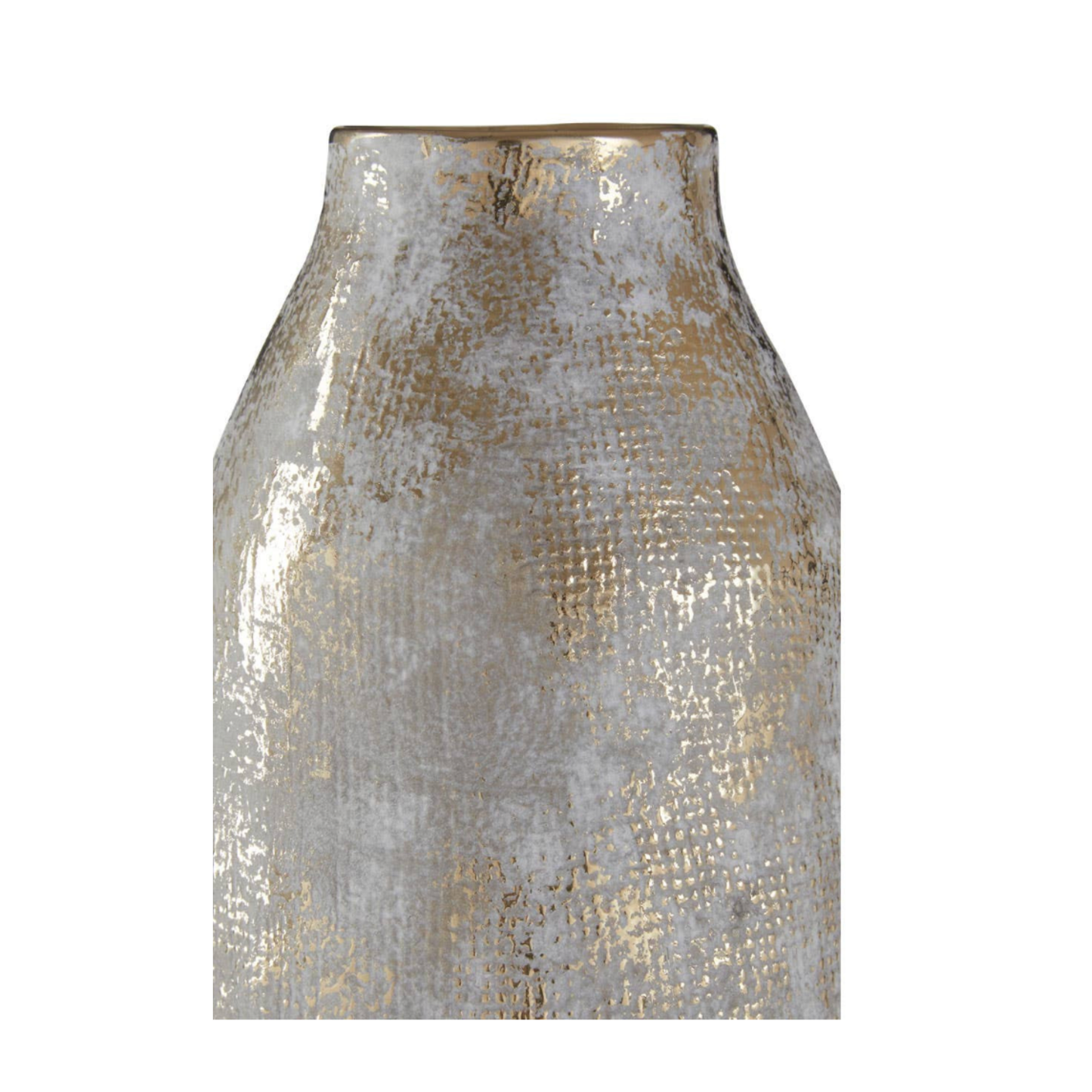 Gold & Silver Decorative Vase | Modern Metallic Ceramic Floor Vase