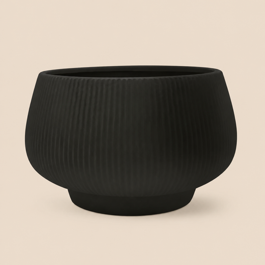 Matt Black Ceramic Decorative Bowl | Modern Home Décor Centrepiece